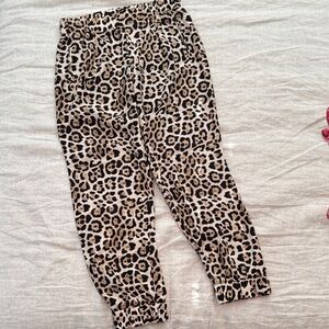 ATM Leopard Print Silk Jogger Pants, S